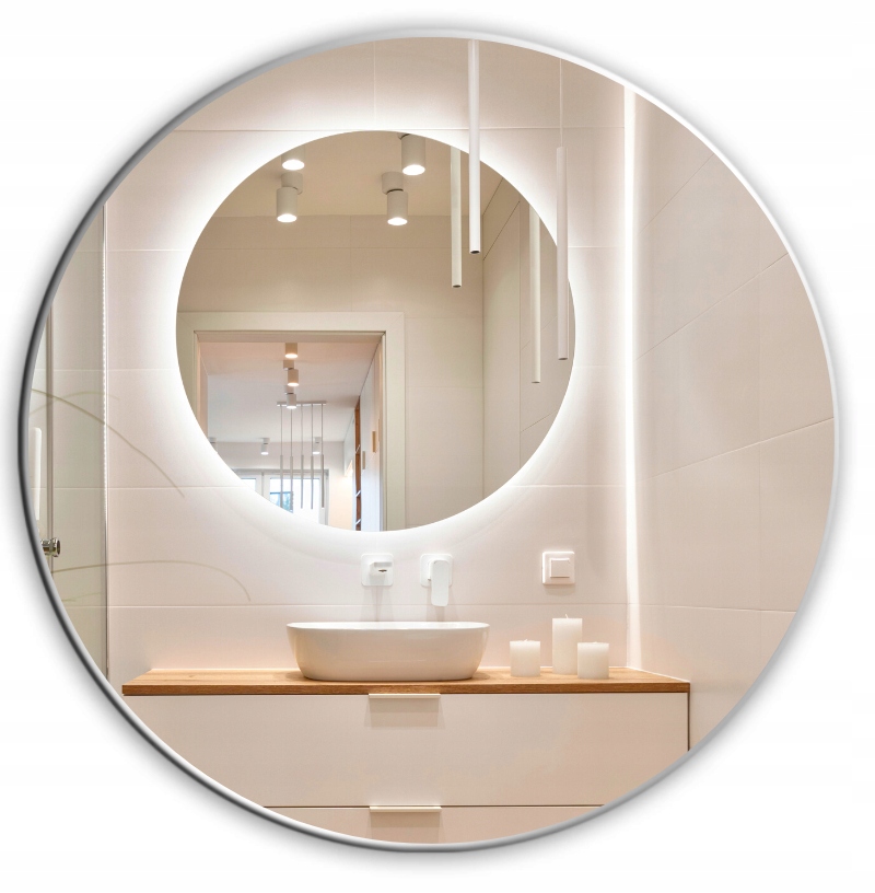 

Lustro Okrągłe Led Fi 70cm Podświetlane Łazienkowe