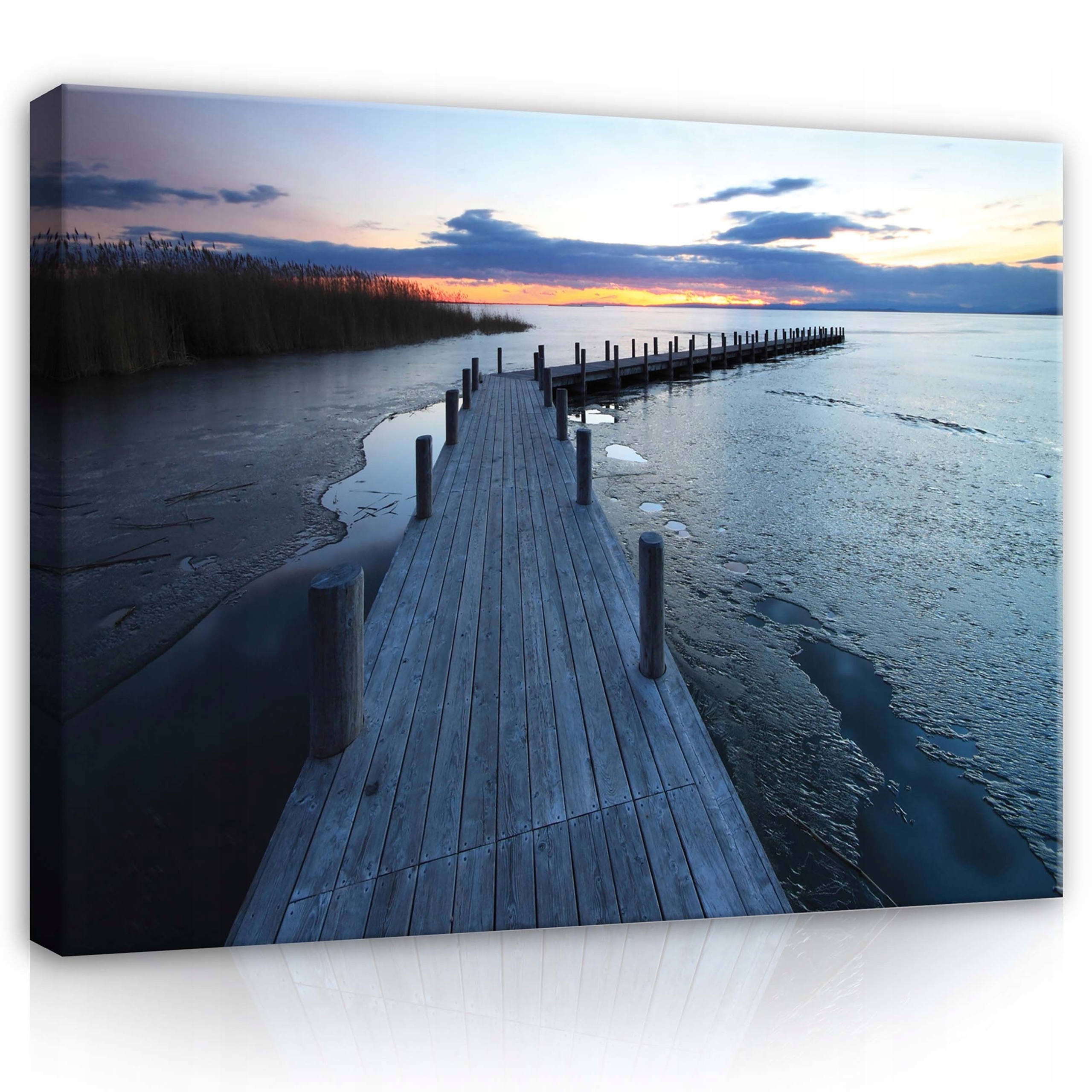 Obraz 100x75 Zimní krajina západ slunce klid příroda ticho melancholie