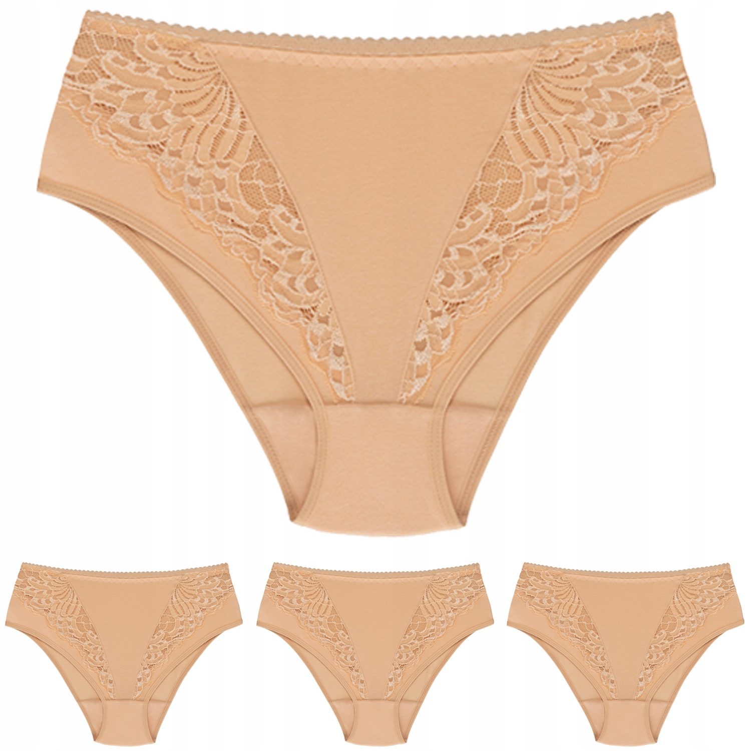 Wol-Bar Eco-Ga 3-pack béžové kalhotky Kalhotky M