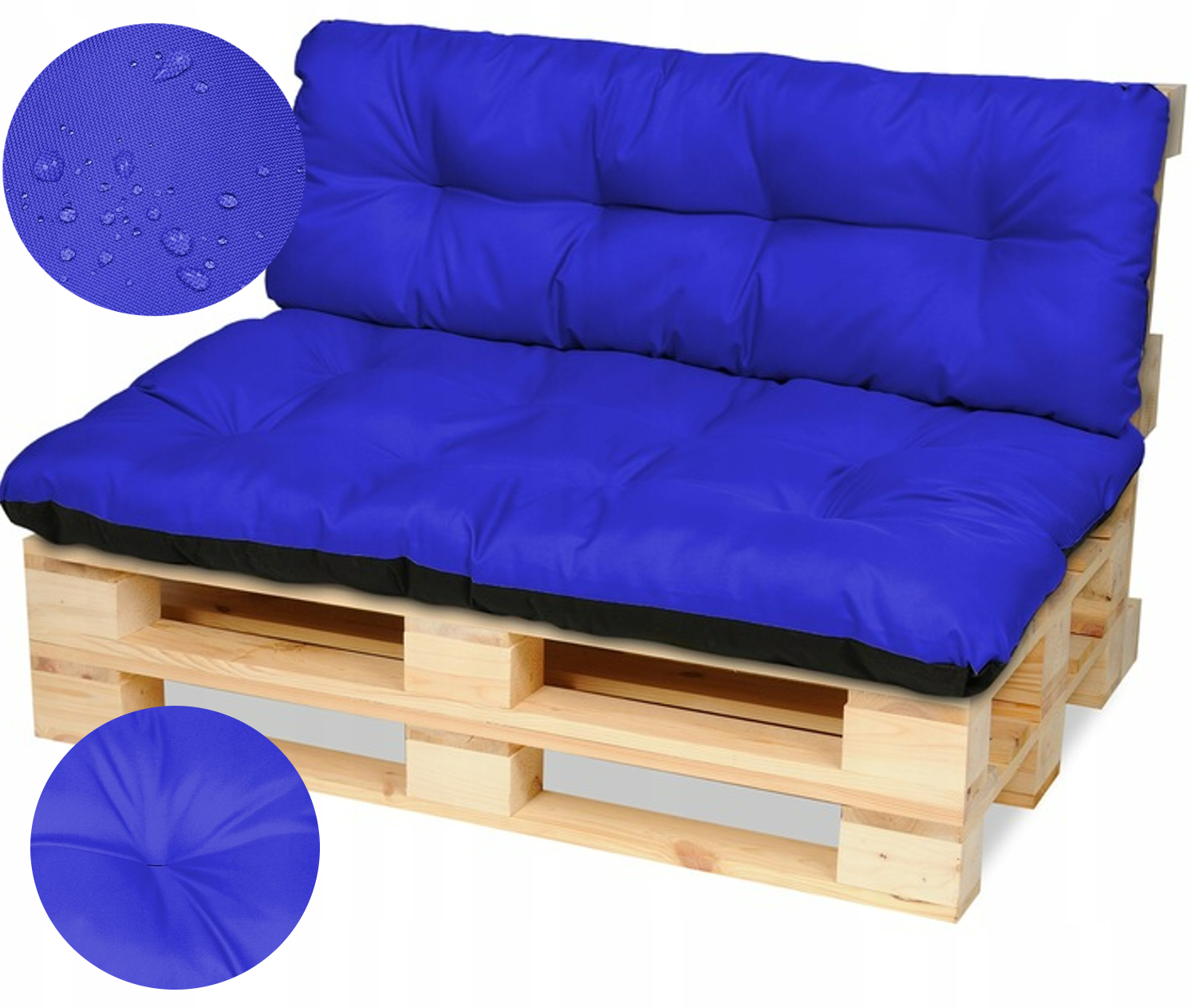 

Poduszki na meble z palet ławkę 120x80+120x38 chab