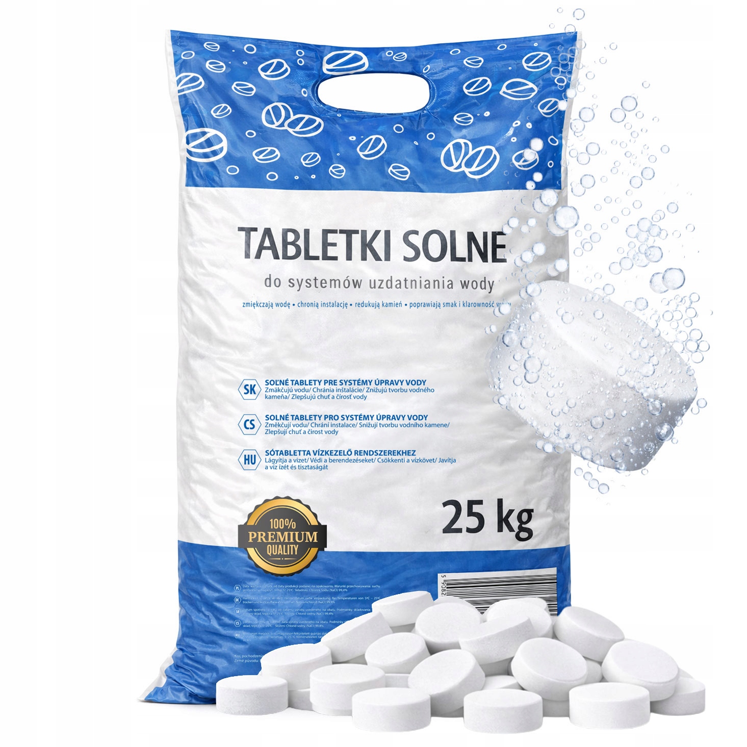 Tabletki solne do uzdatniania wody 25 kg sól tabletkowana zmiękczacz wody