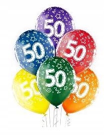 

Balony 50 urodziny 6szt MIX kolor