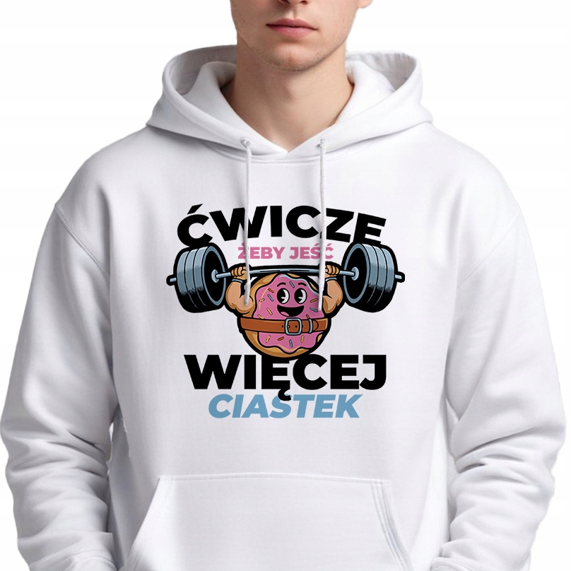 Mikina S Kapucí Dárek pro trenéra fitness Cvičím, Abych Snědl Více S