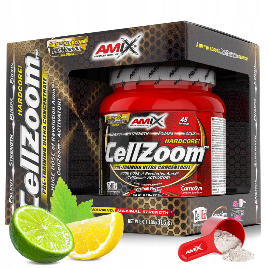 Předtréninkovka Silná Amix CellZoom Usa Dmae Kreatin Beta Alanin Aakg
