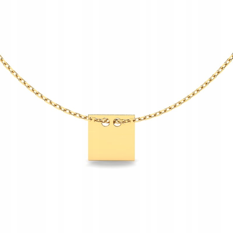 

Naszyjnik Złoty Mały Kwadrat Grawer 14KR