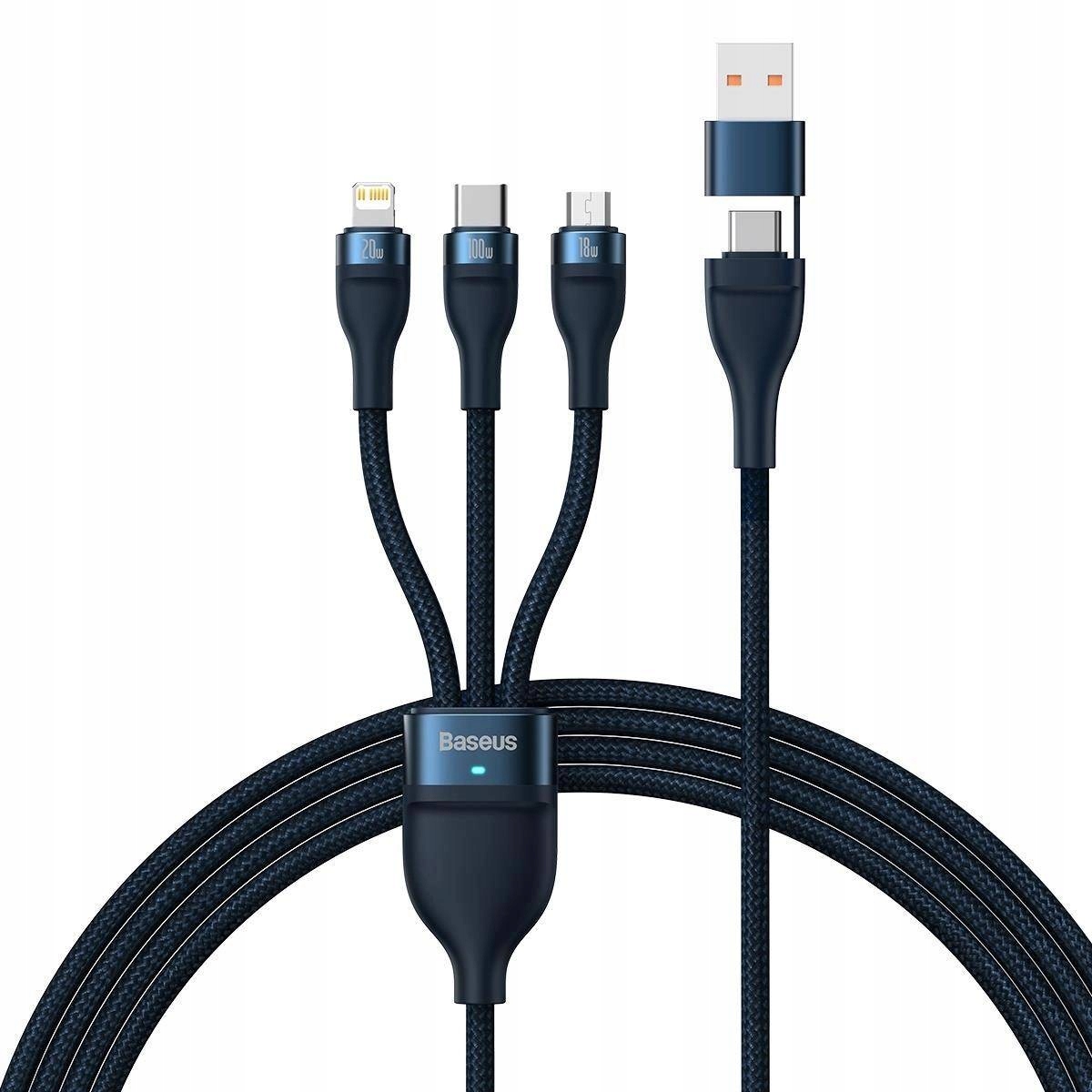 Baseus Flash Series II USB Type C / USB Type A - Type C / to Lightning kabel