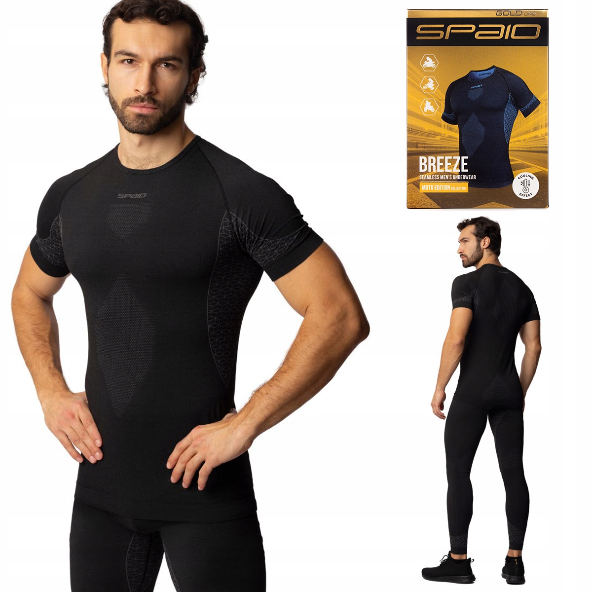 Termoaktivní tričko s krátkým rukávem Spaio Breeze moto na léto, chladící, velikost S