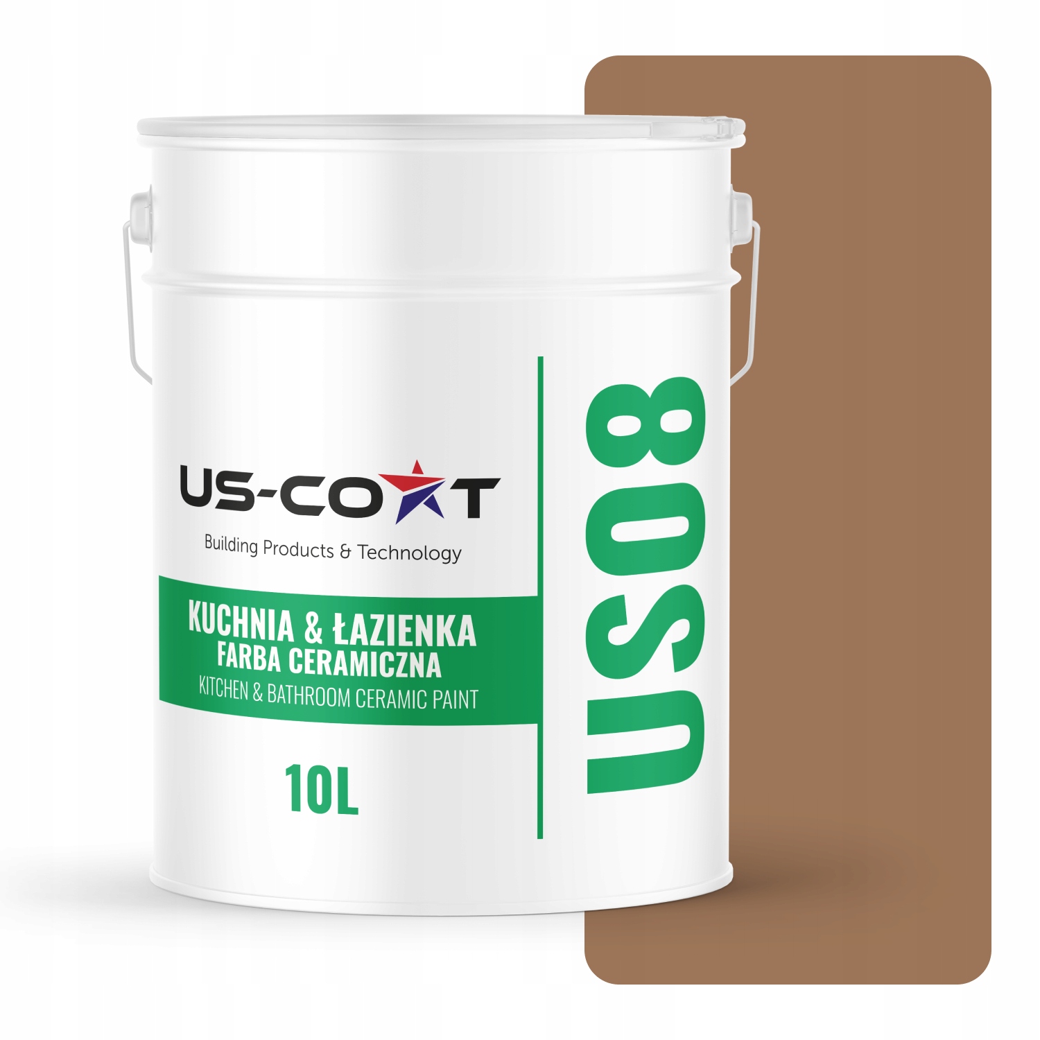 Keramická Farba Kuchyňa Kúpeľňa Hnedá H5018 Hlboká Matná 10 L Nástenná