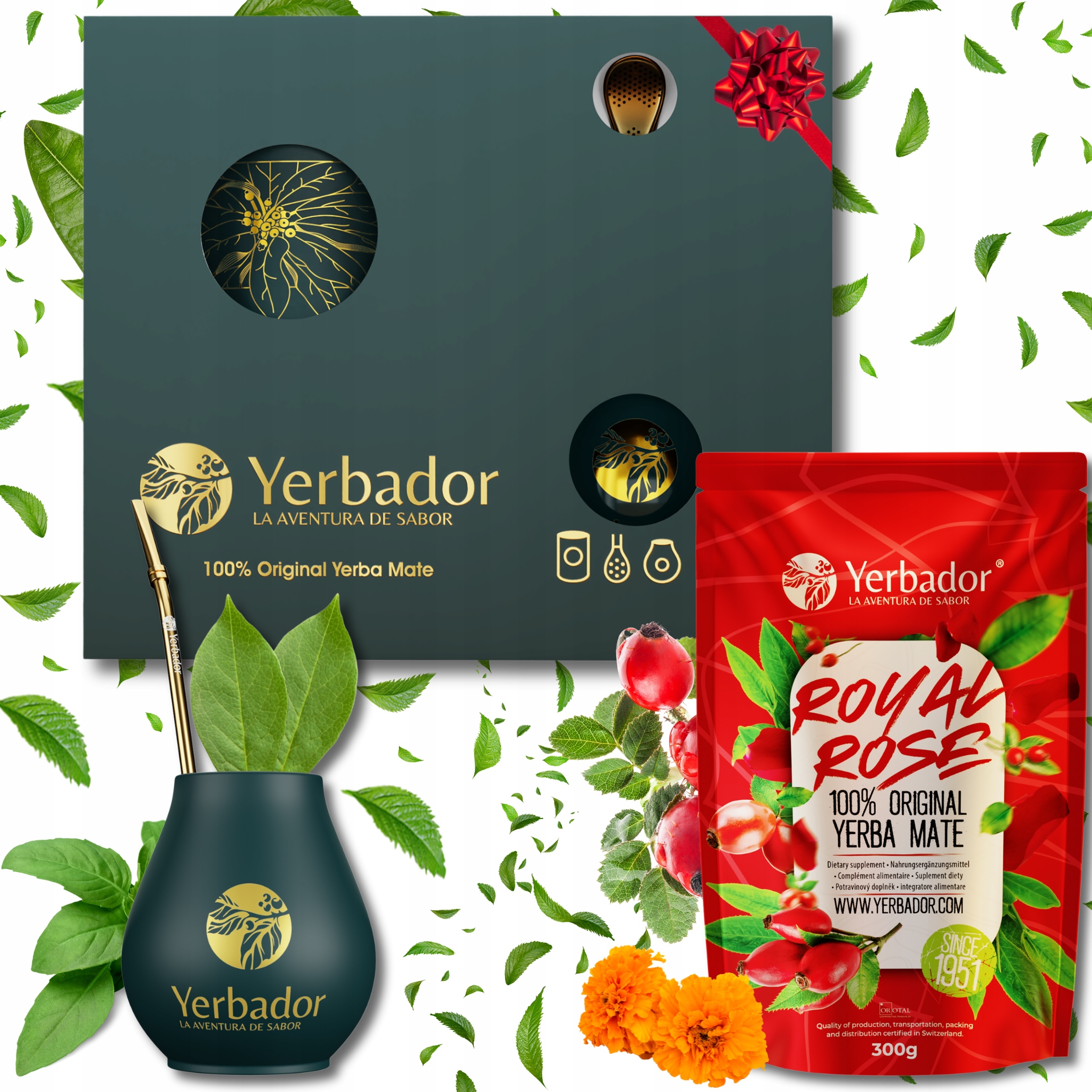 Levně Startovací Sada Yerba Mate Růžové zahrady Matero Bombilla 300 g 0,3 kg