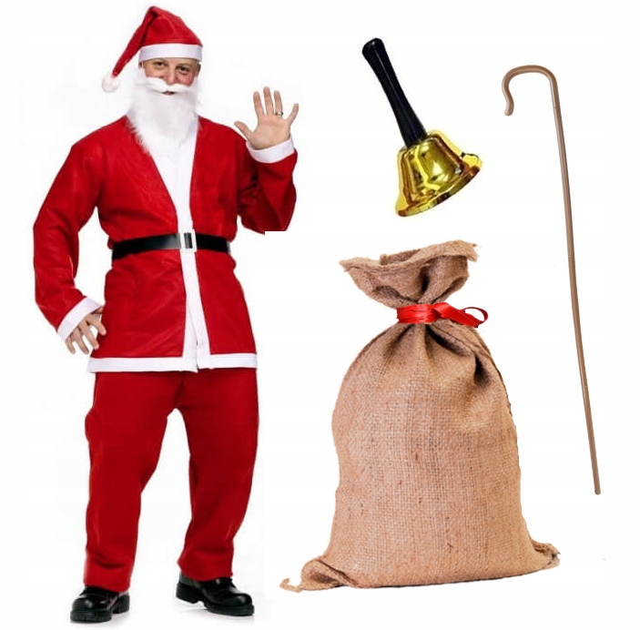 Санта костюм костюм мешок цыпленок колокольчик SET