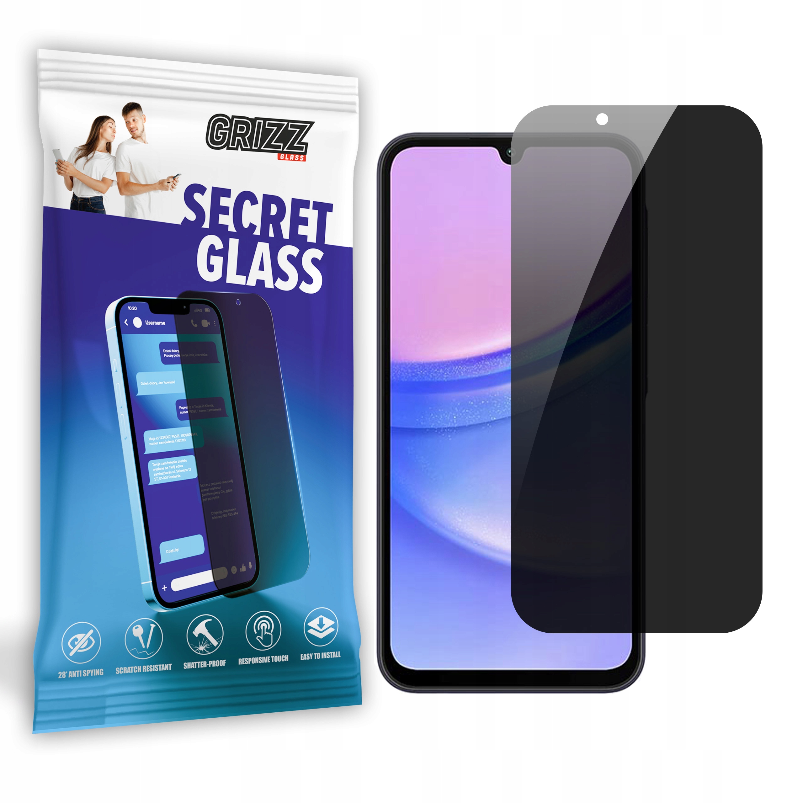 Prywatyzujące szkło ochronne do Samsung Galaxy A15