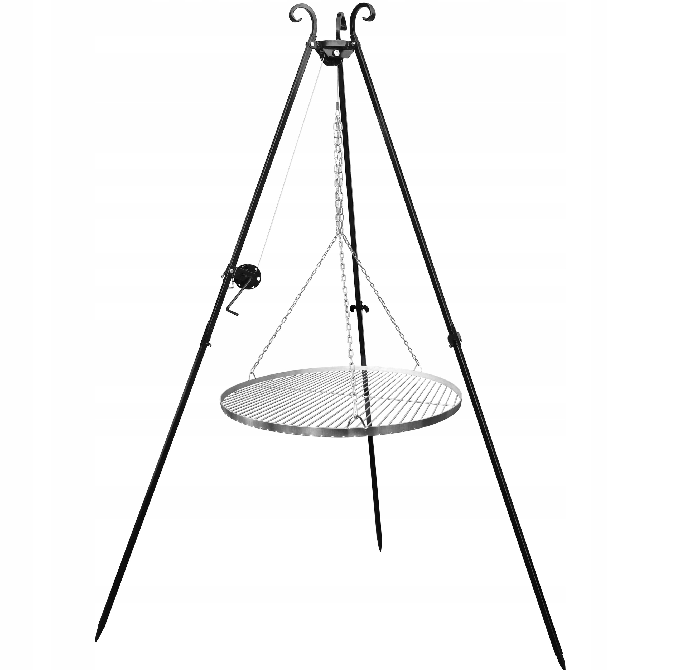 Grill Trójnóg Ogniskowy Ogrodowy Fi 60 CM Ruszt Stojak Nad Ognisko