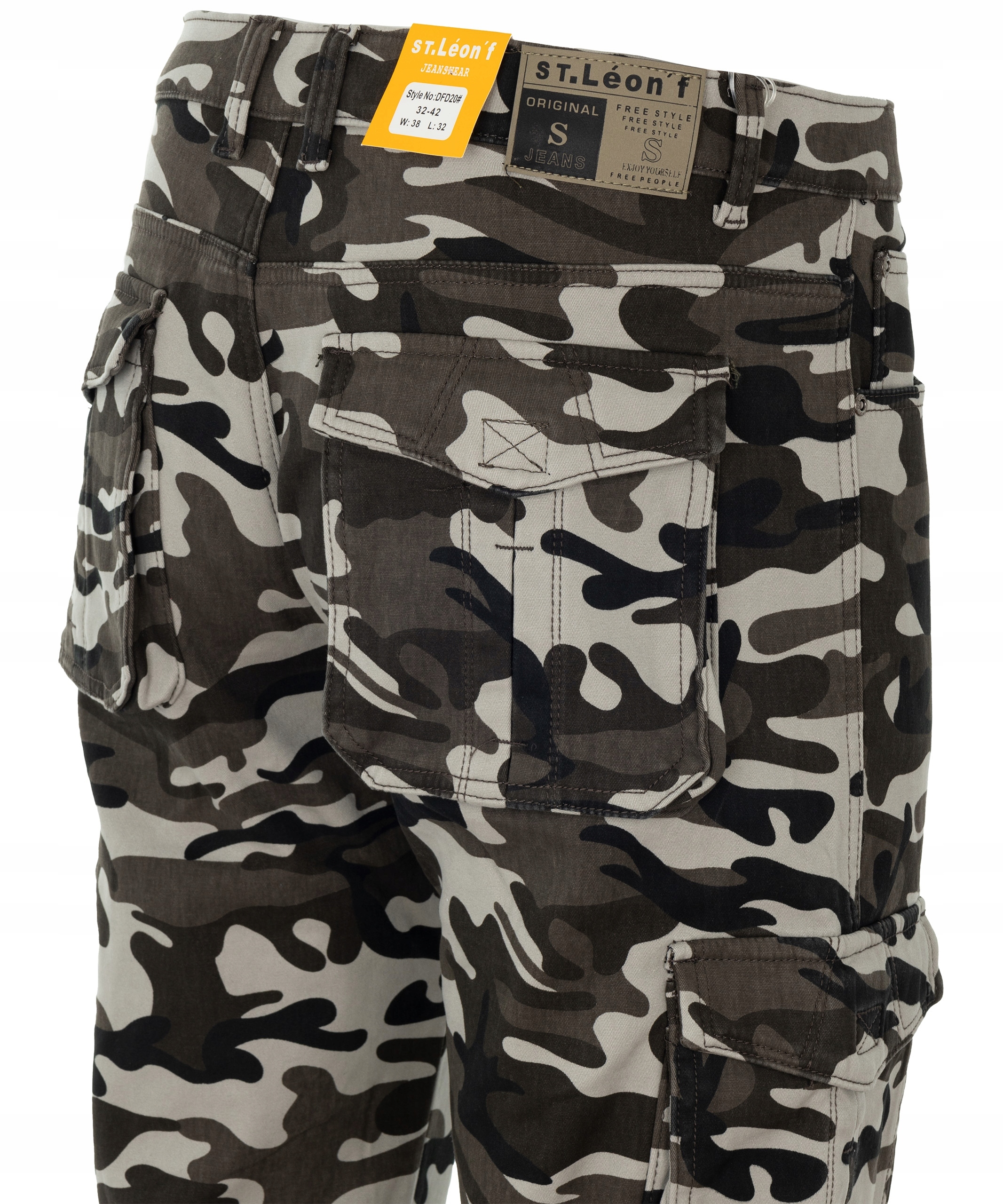 Kalhoty Zateplené Fleecem kapsáče Maskáčový Béžově Šedé khaki Bavlněné W37