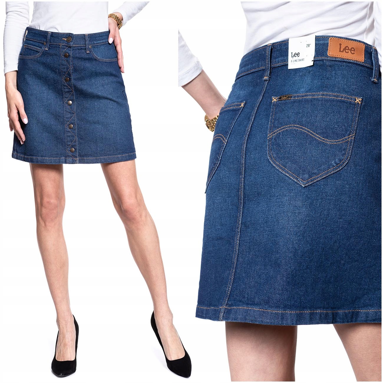 

Lee A Line Skirt Damska Spódnica Jeans Trapez W28