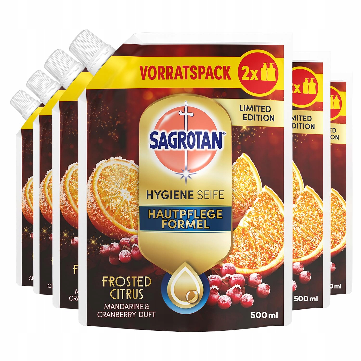 Tekuté mýdlo Sagrotan Frosty Citrus 6 x 500 ml Limitovaná edice pro ruce