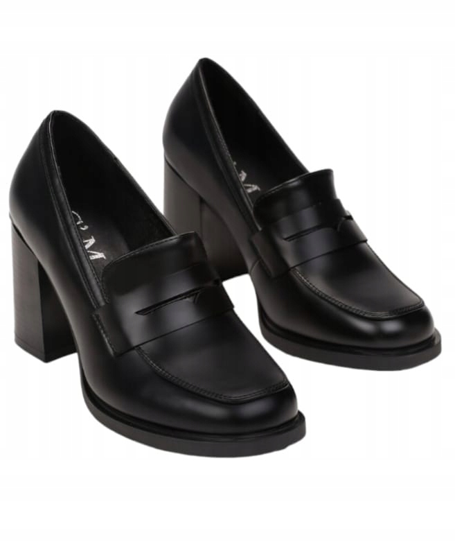 Czarne półbuty na słupku rozmiar 38 Rozmiar 38