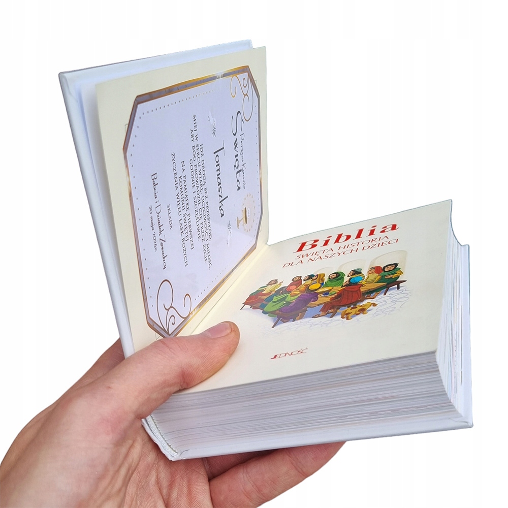 BIBLIA NA KOMUNIĘ PREZENT Pamiątka Pierwszej Komunii Świętej Komunia Okazje komunia
