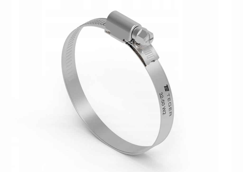 Opaska zaciskowa ślimakowa 32-50 obejma W2 stal nierdzewna szer. 9mm Teger