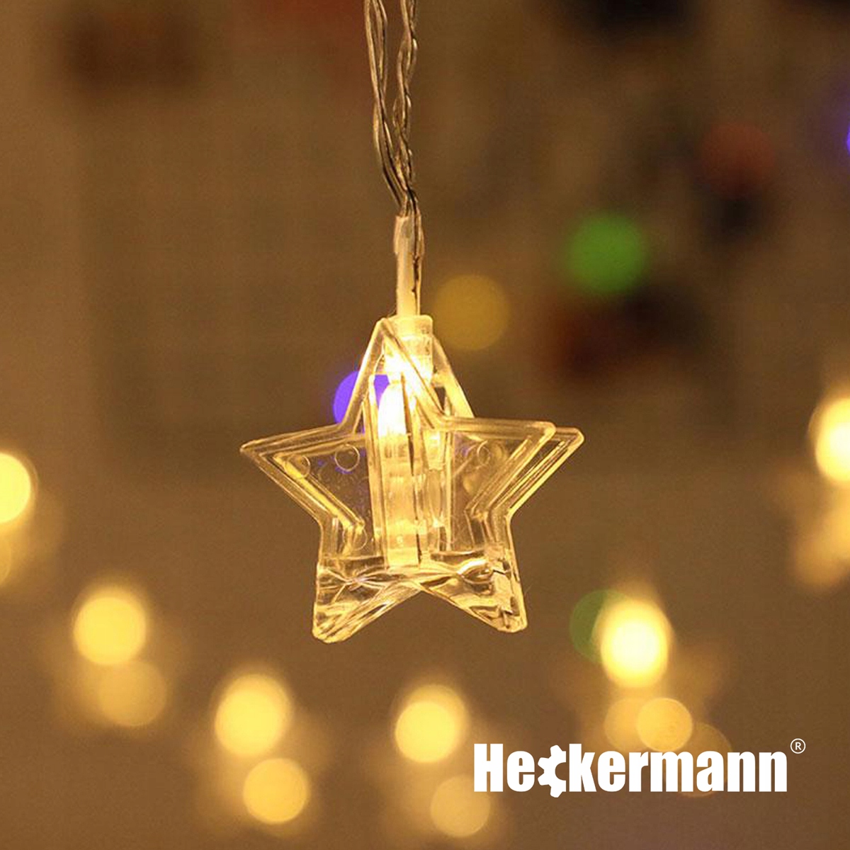 LAMPKI ŚWIĄTECZNE GWIAZDKI KLIPSY 40 LED 6m Marka Heckermann