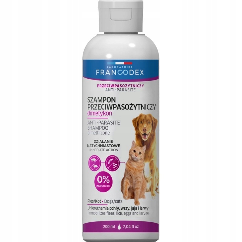 Šampon Pro Psa Kočku Proti Parazitům Dimethicon Care 200 ML