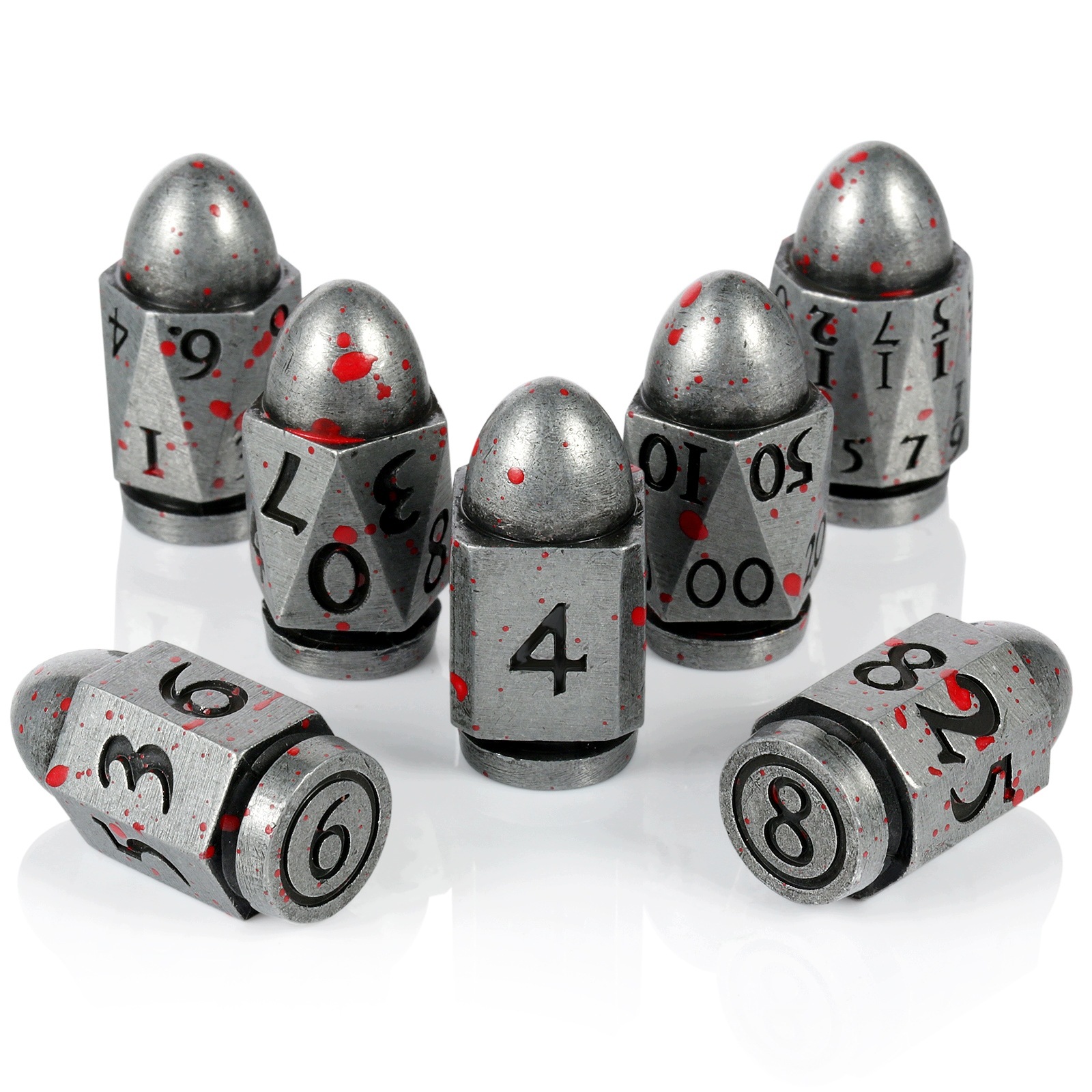 Kuloodporny Zestaw 7 Metalowych Kości Rpg