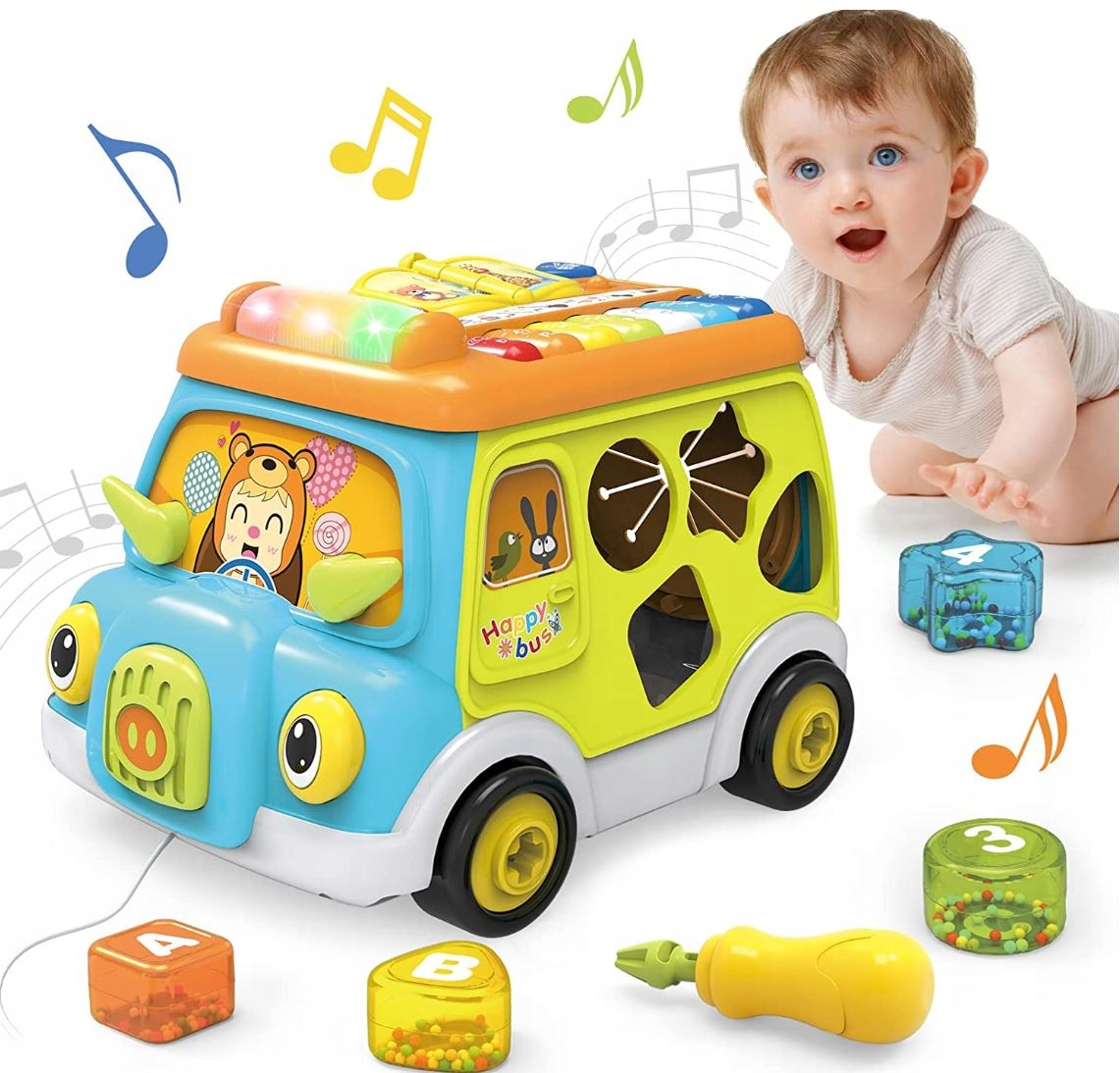 

Autobus Szkolny Interaktywny Dźwięk Pianino Sorter