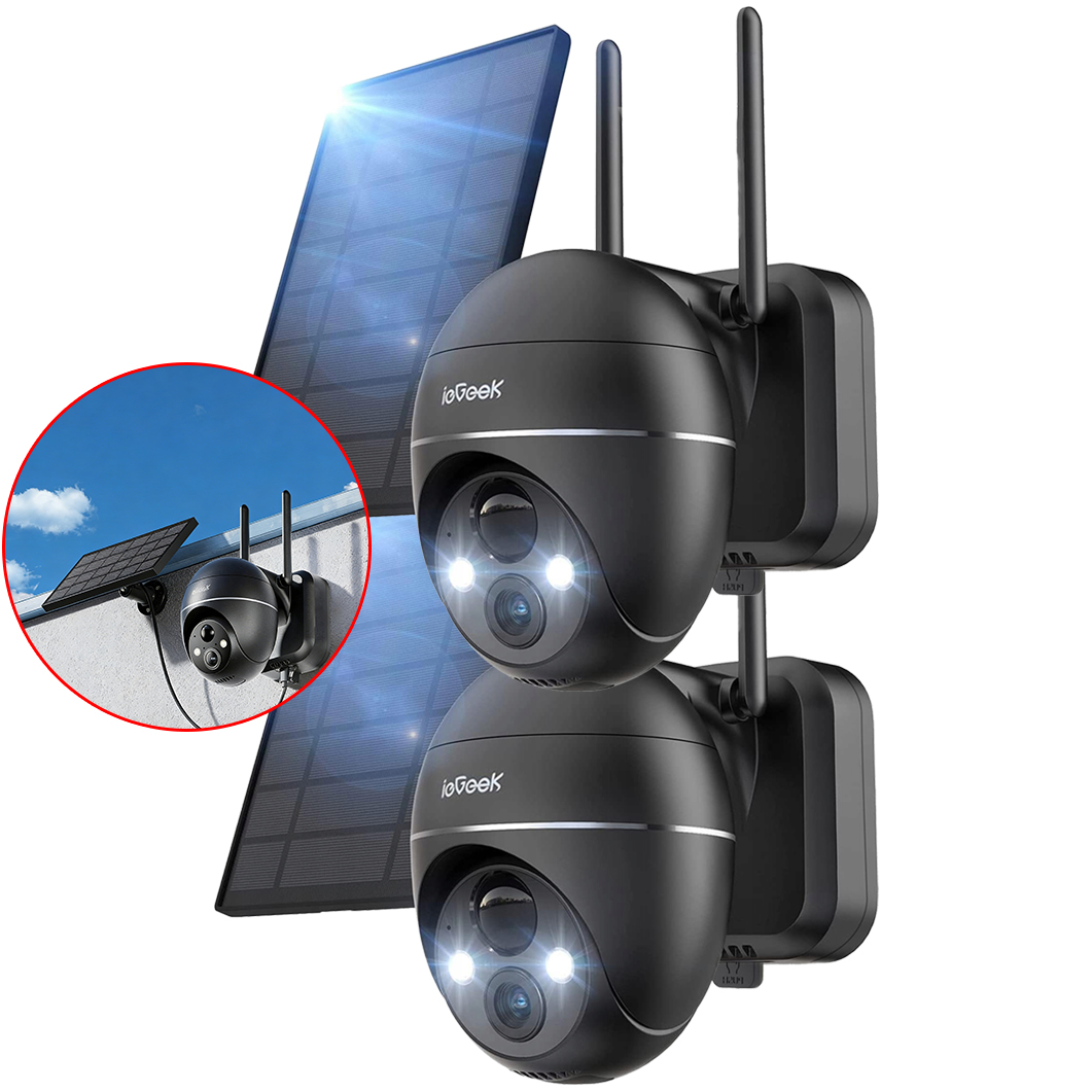 Solární Kamera Wifi Ip Venkovní Otočná Bezdrátová 2K 9000MAH 2KS