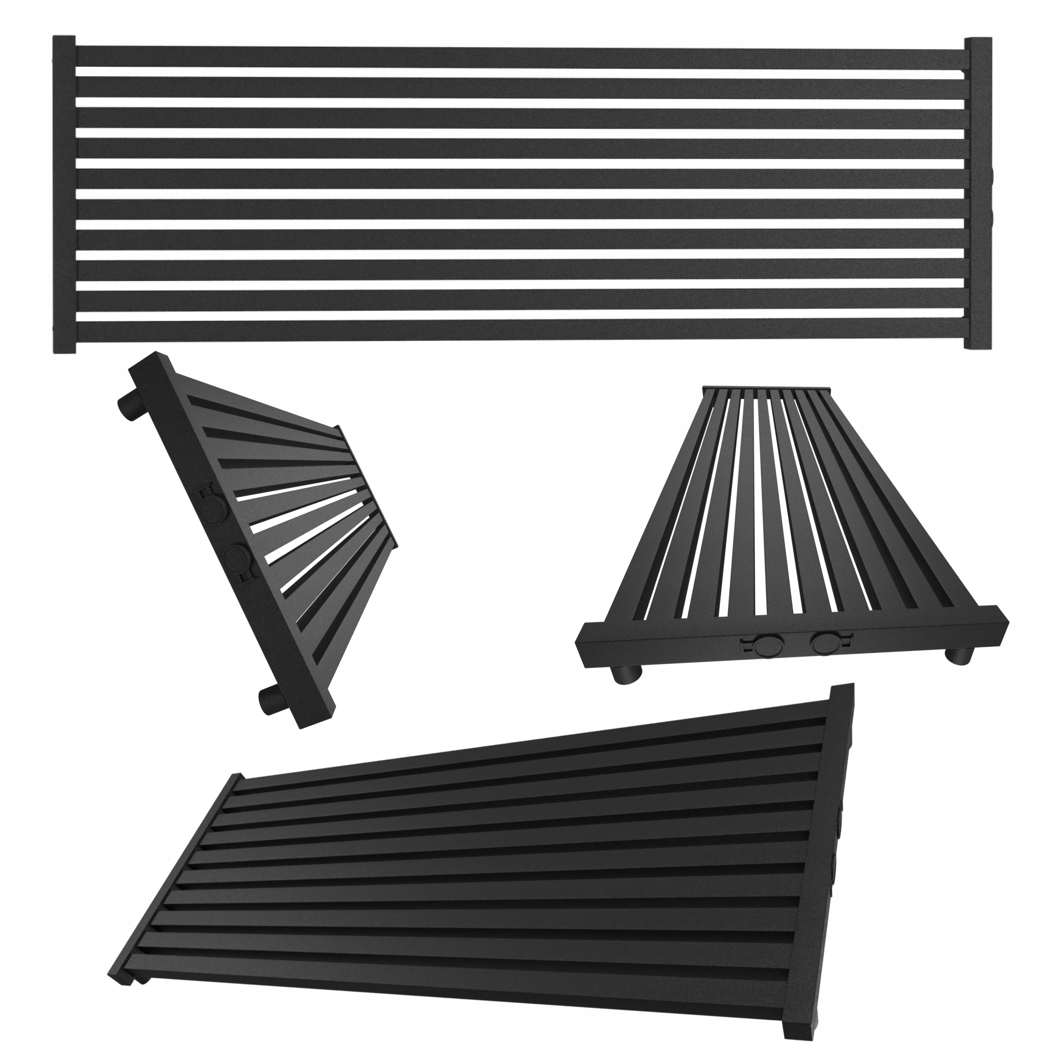 Dekorativní radiátor úrovně Radiator 180x46 Černá Struktura