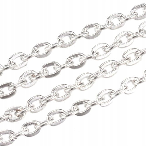 LAN67-10m Rolka Łańcuszek ogniwa 2,1x3mm platynowy