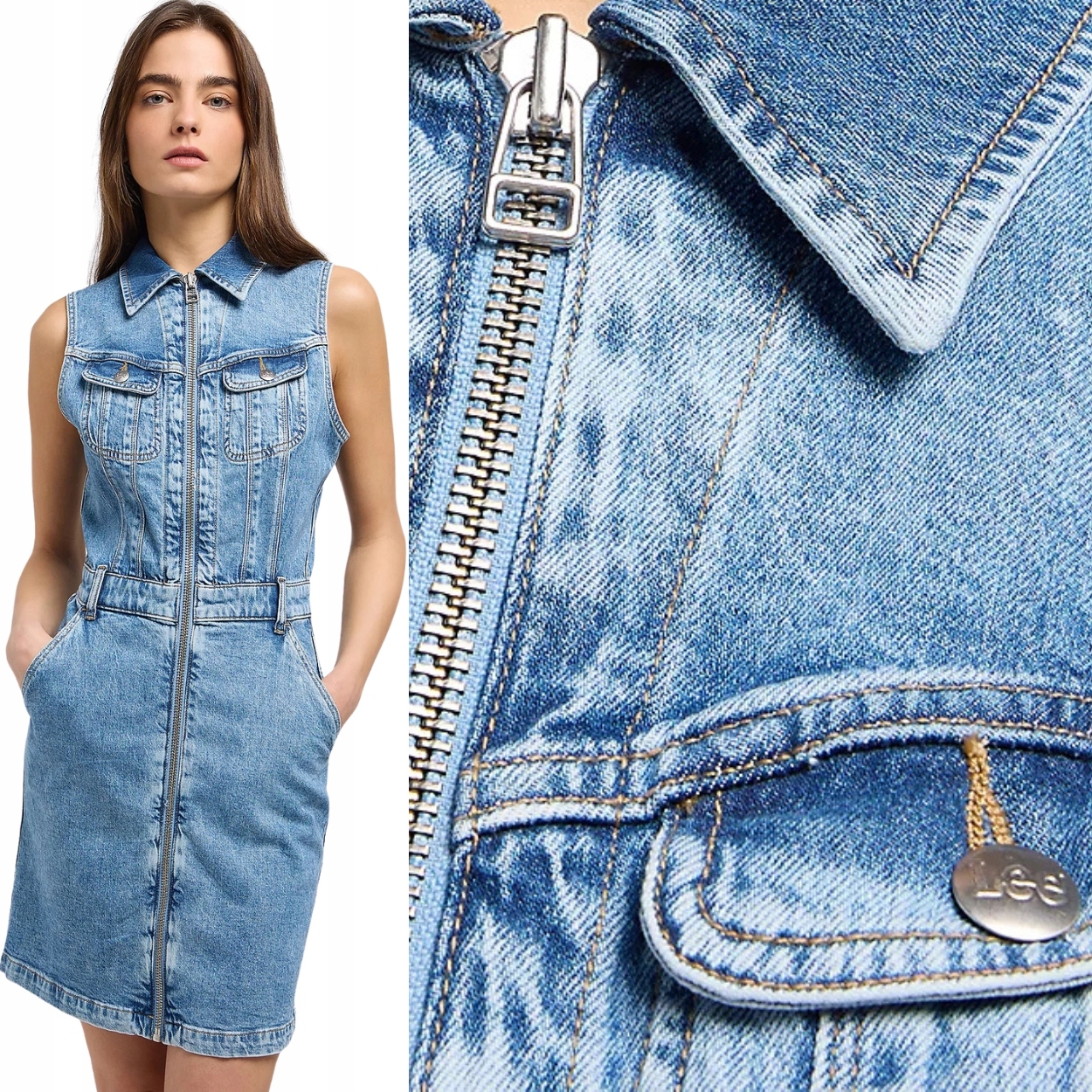 Lee Unionall Dress Core Memory trapézová šaty bez rukávů M