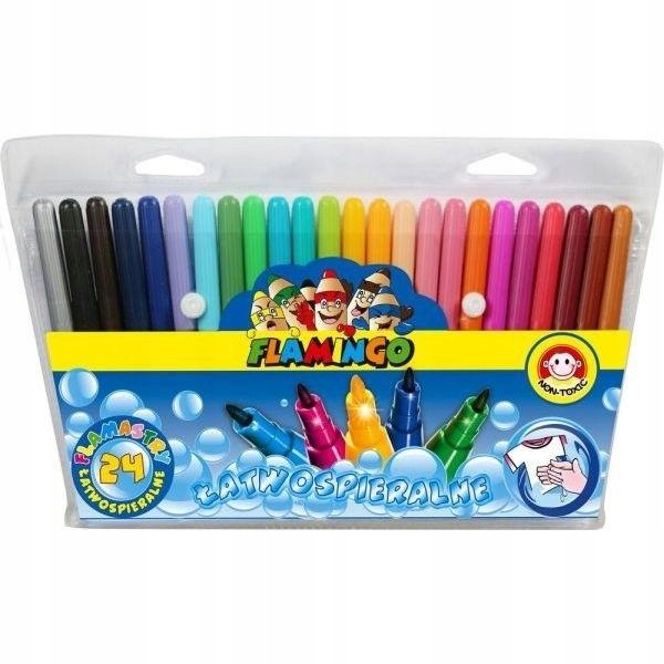 Flamastry 24 kolory okrągłe łatwo spieralne