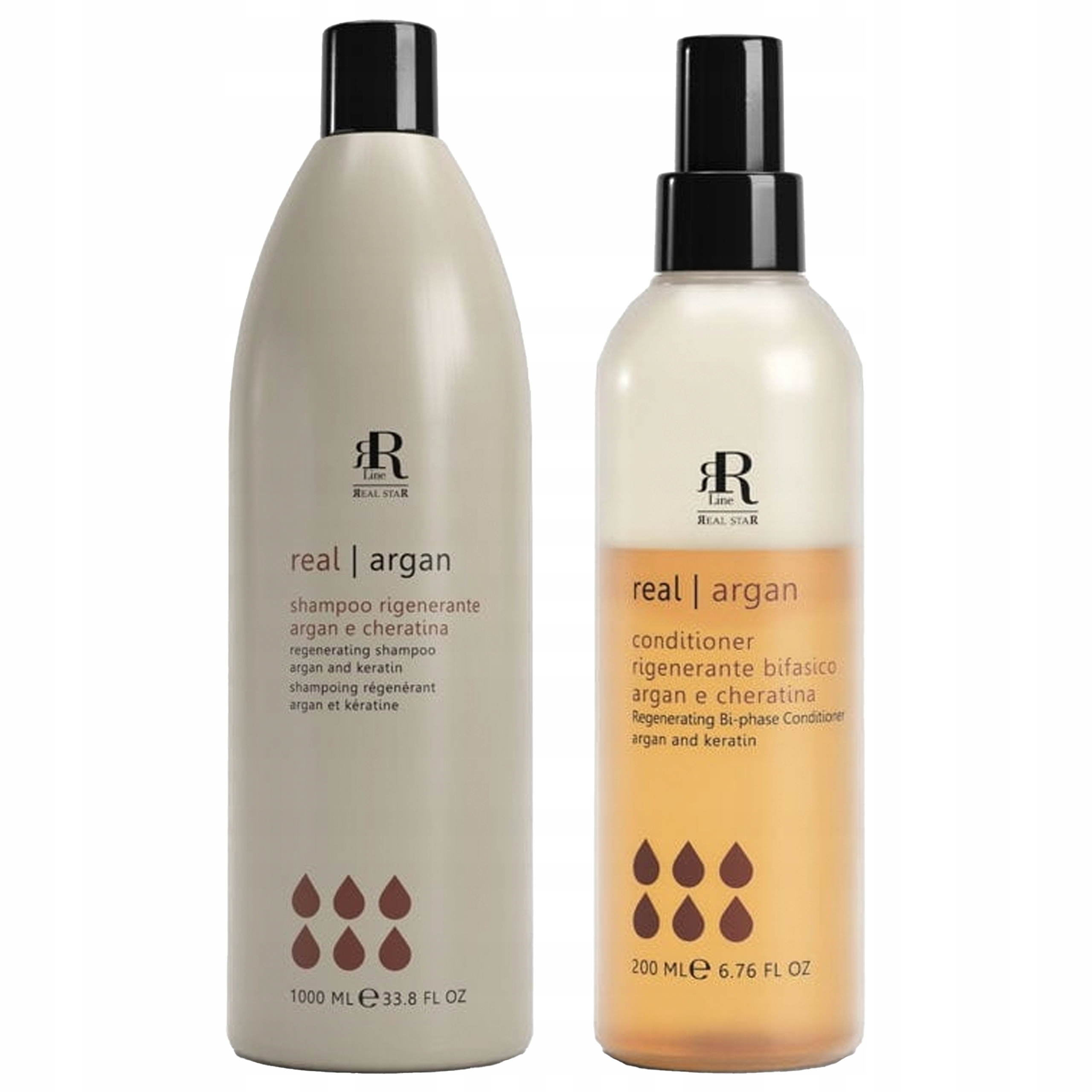 Rr Line Argan Star Šampon 1000 ML Kondicionér 200 ML, Argan & Keratin
