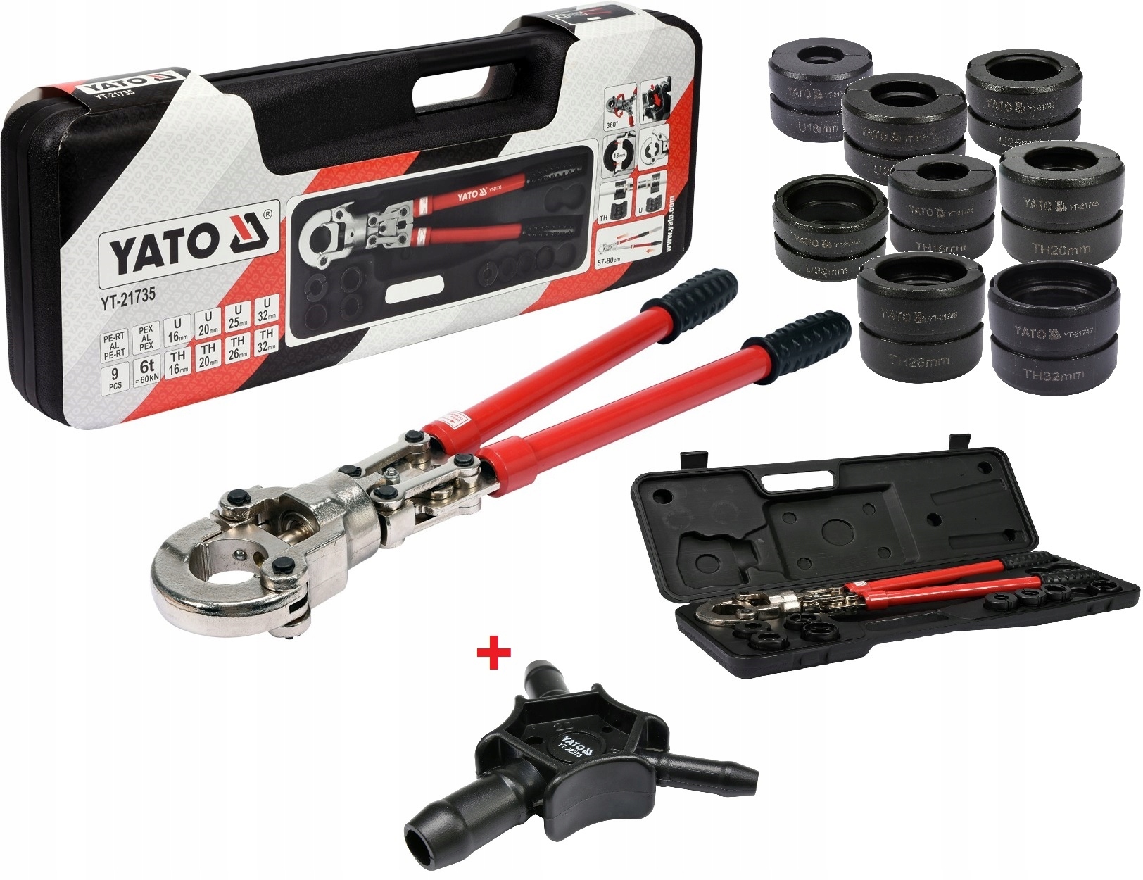 Lisovací Krimpovač Fazovač Kalibrátor YT-22373 Pex Matrice Yato YT-21735