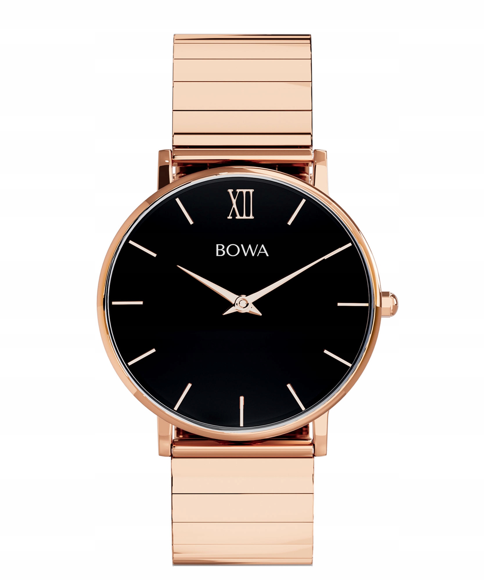 Dámské hodinky Bowa London Black Rose-Gold Steel 33