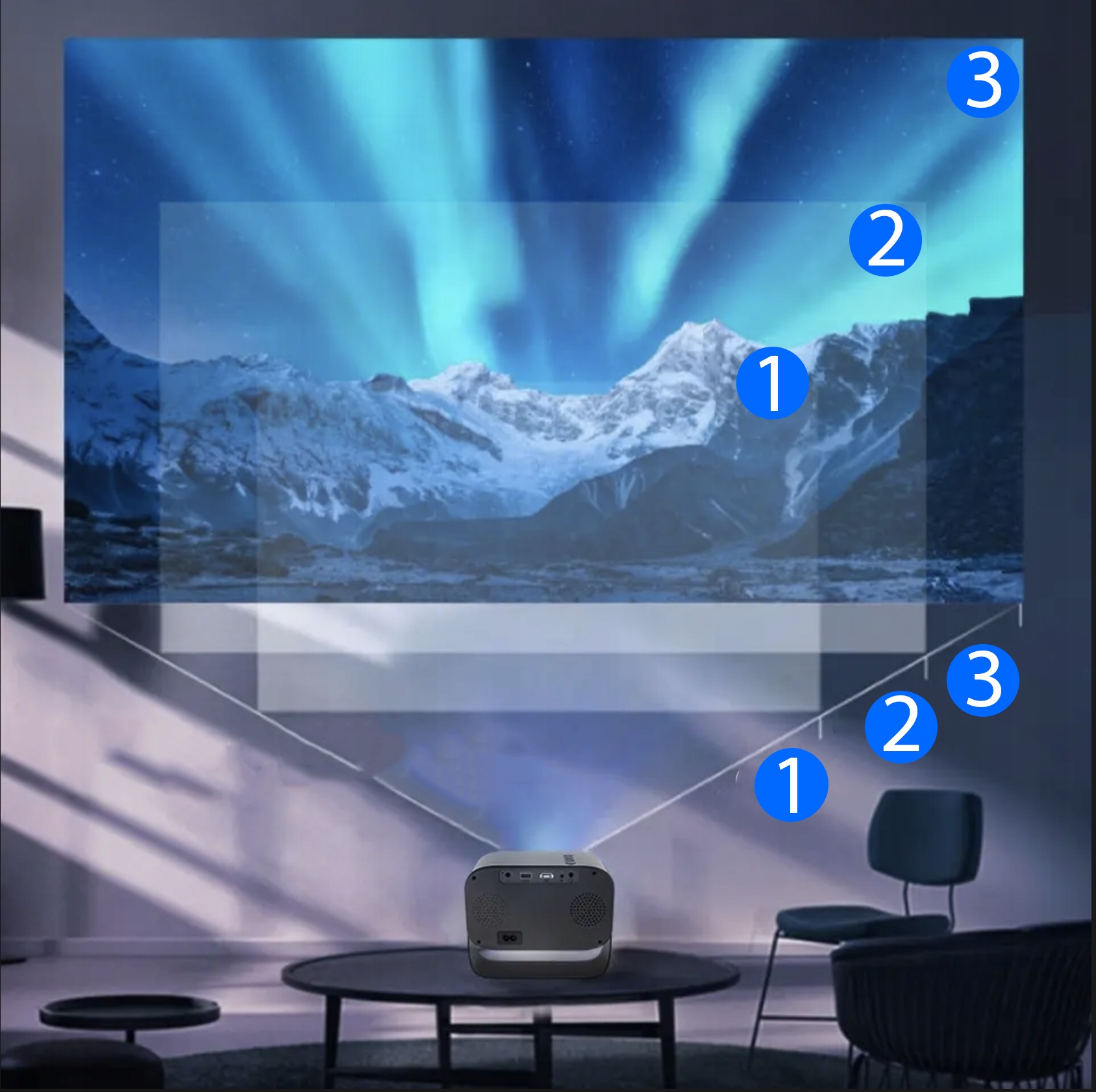 MINI PROJEKTOR PRZENOŚNY RZUTNIK WIFI FULL HD 7000 LM ANDROID TV OBROTOWY Wbudowane głośniki tak