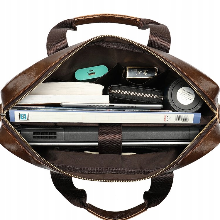 Torebka męska na laptopa Vintage 14669 Brązowa Rodzaj na laptopa