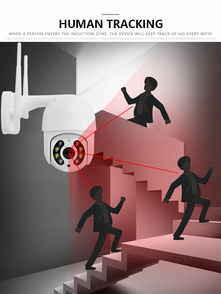 OBROTOWA KAMERA ZEWNĘTRZNA IP WiFi ZOOM 4X FULL HD Zasięg podczerwieni 30 m