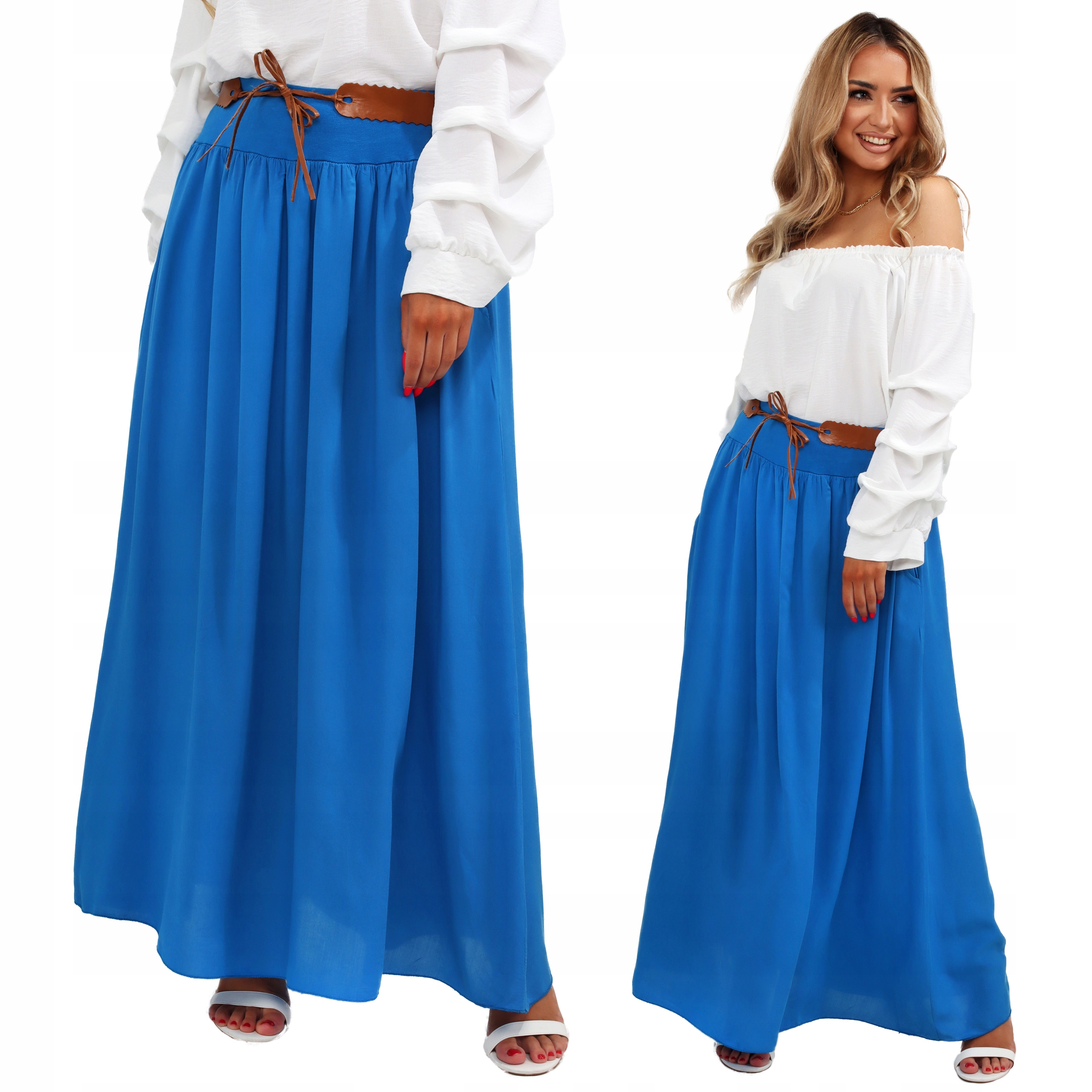 

Spódnica Damska Spódniczka Długa Maxi Chabrowa