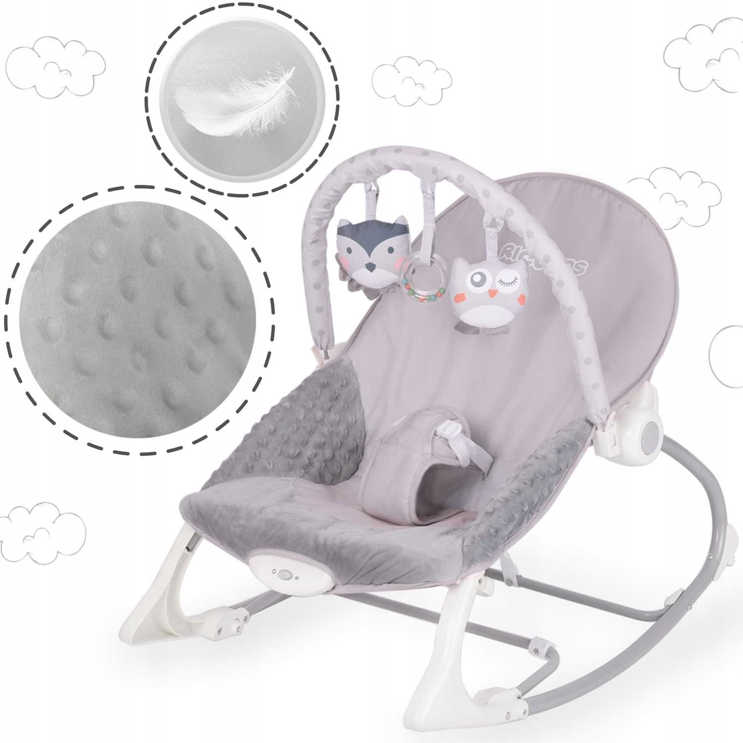 Leżaczek bujaczek z wibracjami Ricokids - wrzosowy Kod producenta 7308