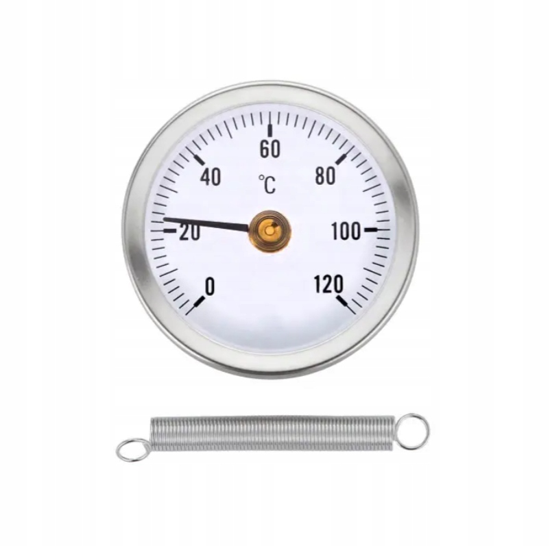 TERMOMETR Z OPASKĄ TYLNY 63 MM 0-120 °C OPASKOWY NA RURĘ PRZYLGOWY PIONOWY Rodzaj termometr