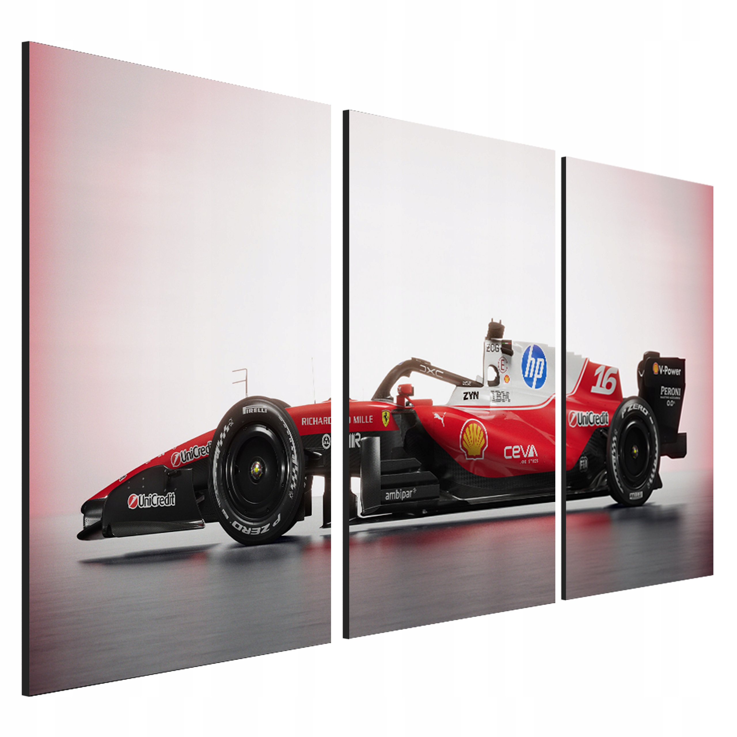 Charles Leclerc 3dílný obraz Formule 2026 Formule 1 triptych 40x90 cm
