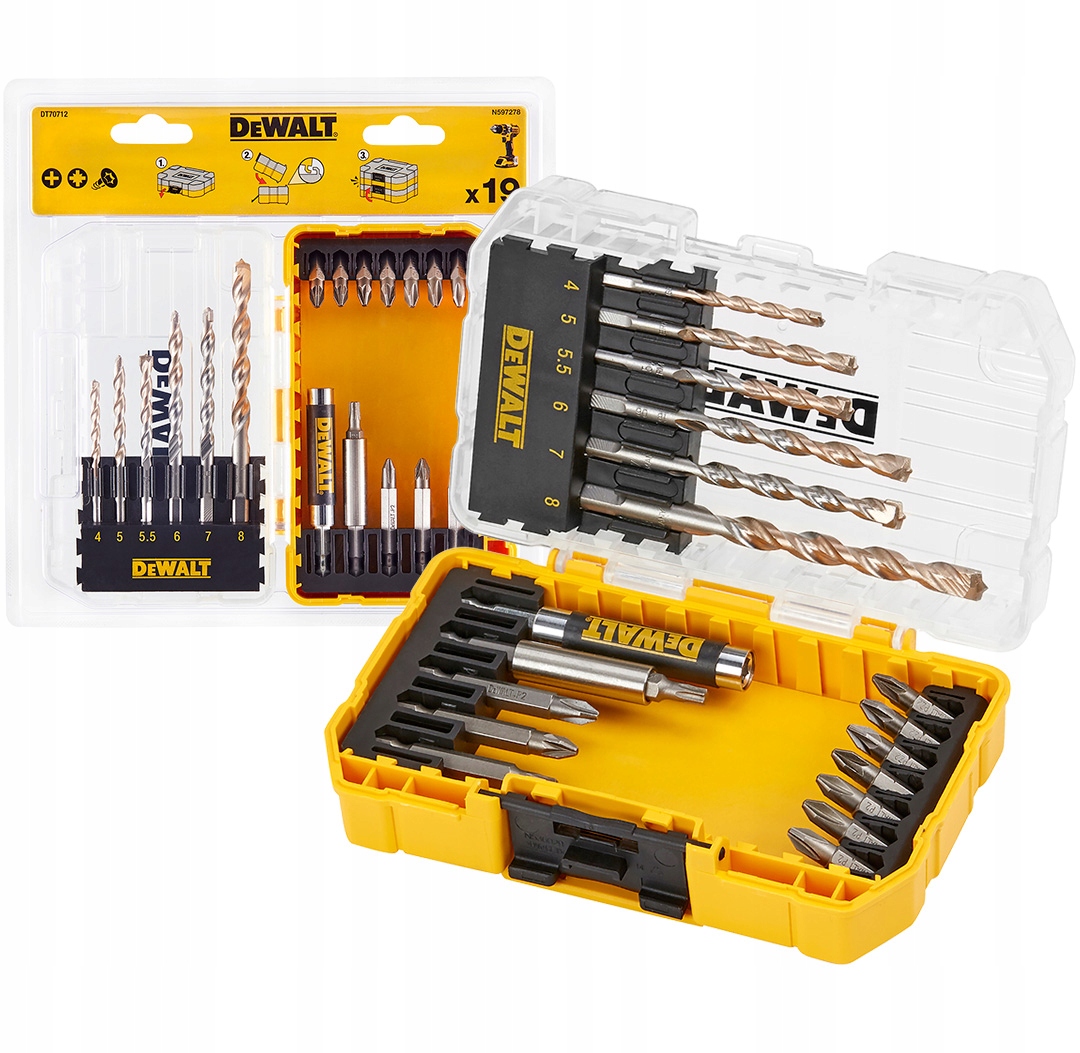 

Zestaw bitów wierteł Extreme 19 szt DeWALT DT70712