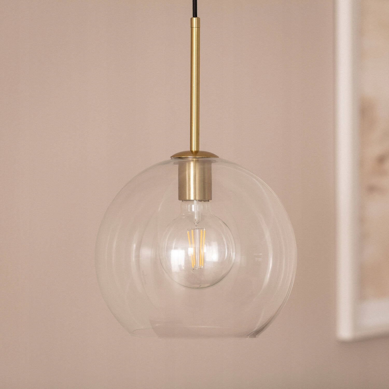 Závěsná lampa ze skla Ona