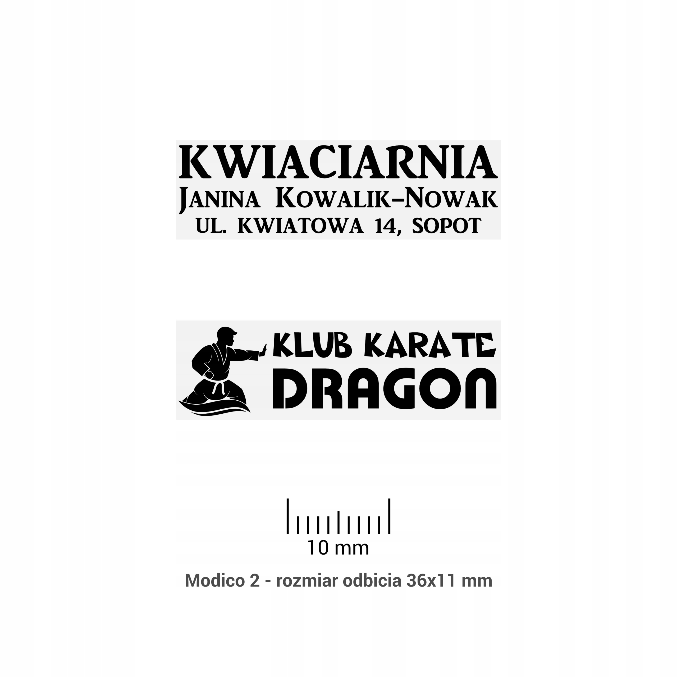 PIECZĄTKA firmowa Modico 2, mała. KOLORY OPRAWEK Kod producenta PS-M2-5-kolorow