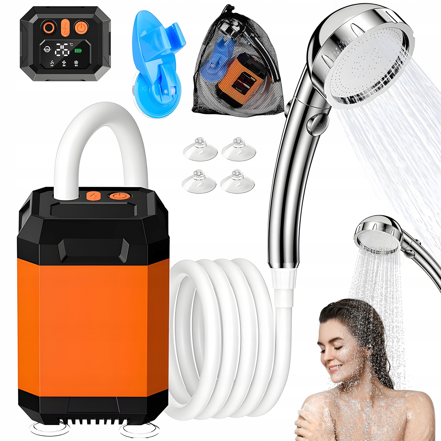 Prysznic Turystyczny Kempingowy Usb Dezynfekcja Uv 3 Tryby Akumulator