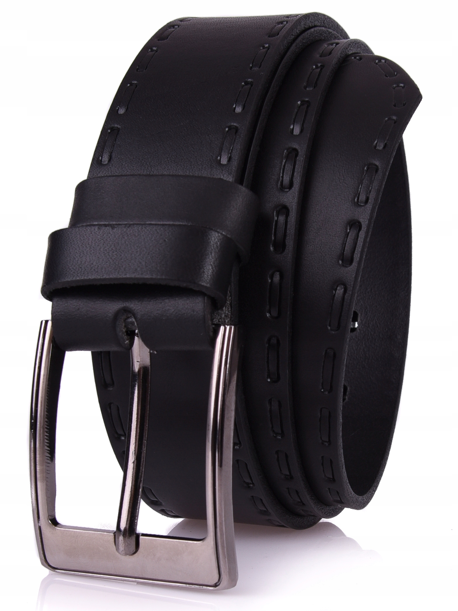 

Skórzany Pasek 4cm Klasyczny Czarny Skóra Licowa