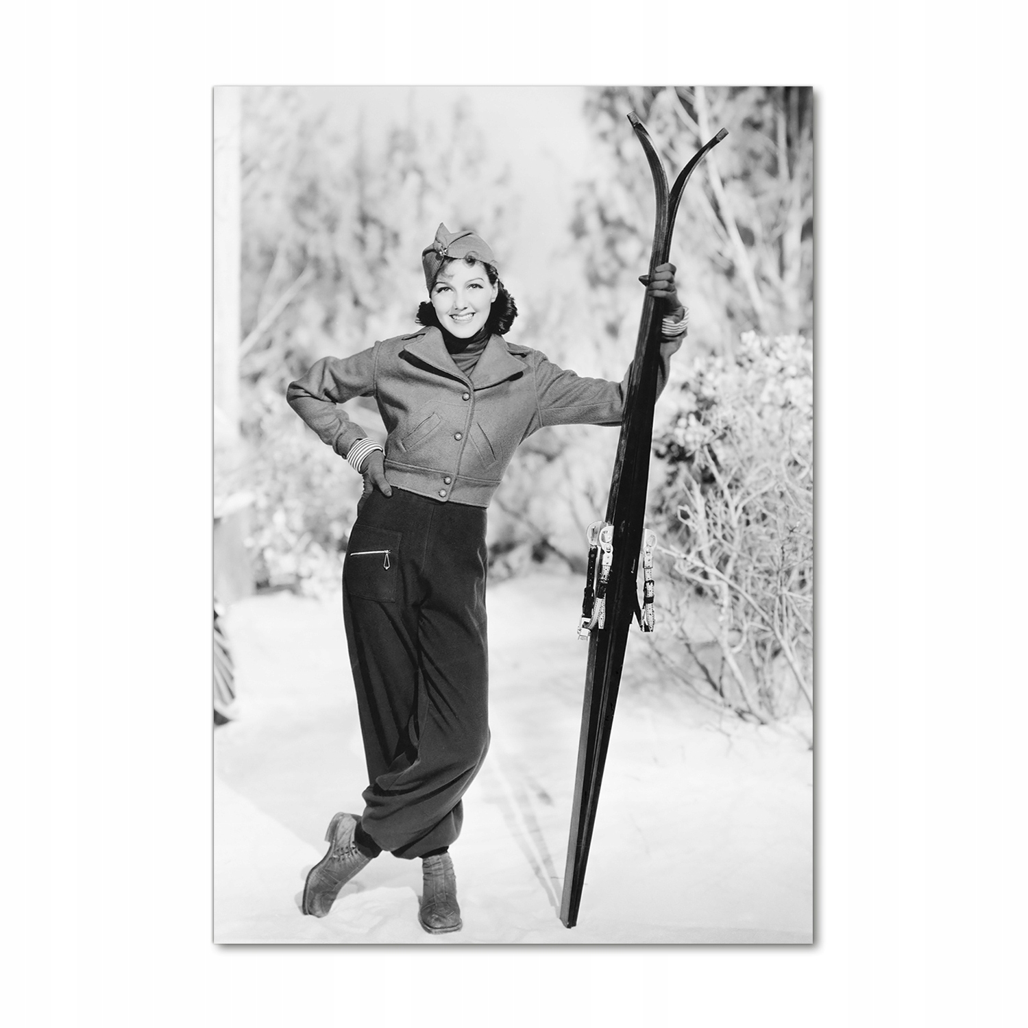 

Foto obraz akrylowy Kobieta z nartami 70x100 cm