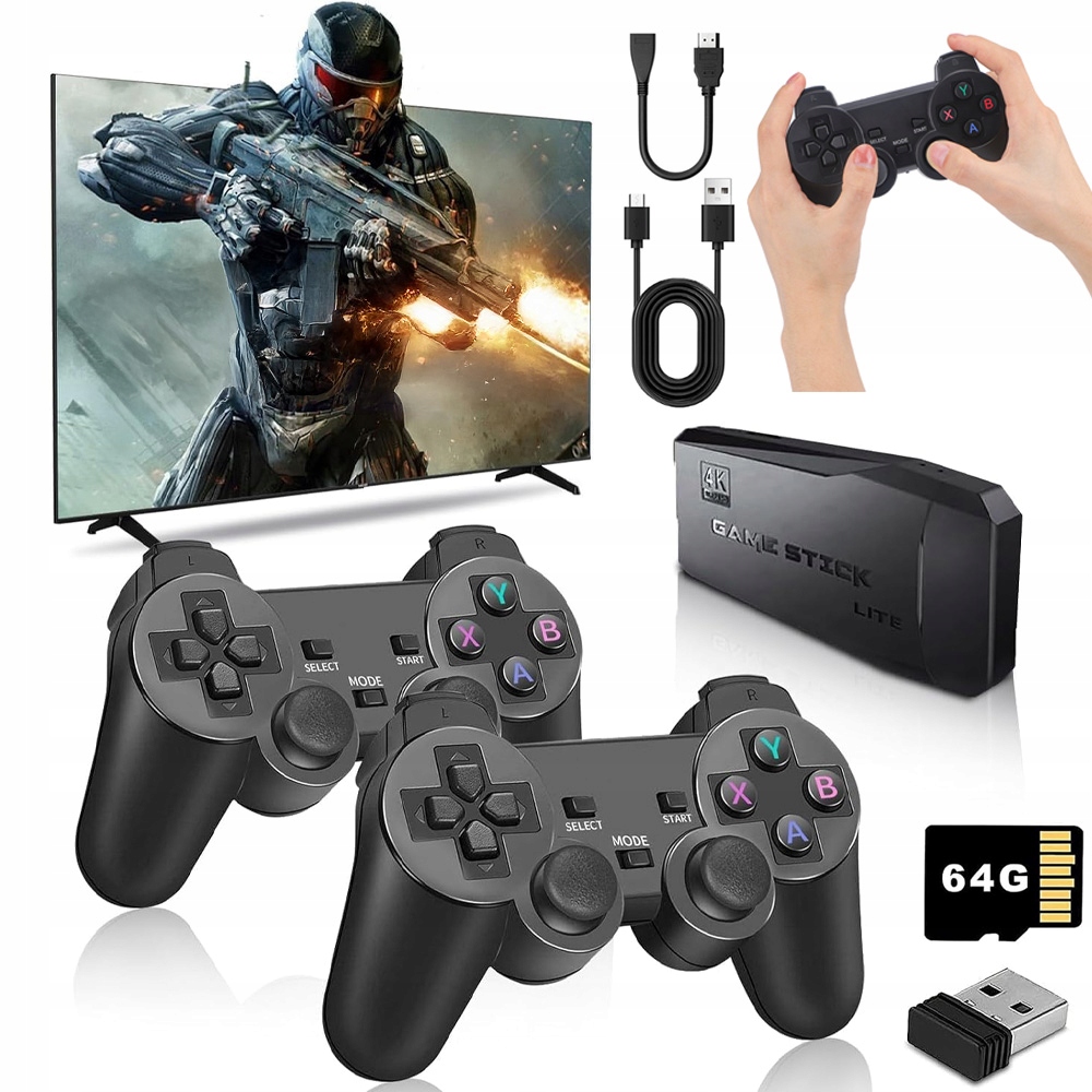 Gra Telewizyjna Konsola Retro Hdmi Gry Emulator Bezprzewodowe Z 2 Gamepad