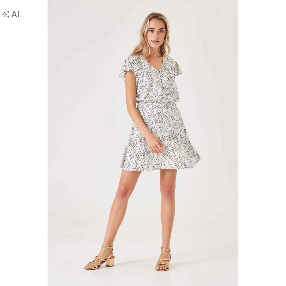 Garcia Bílá Plisovaná Sukně Mini W Print Xs 7DA