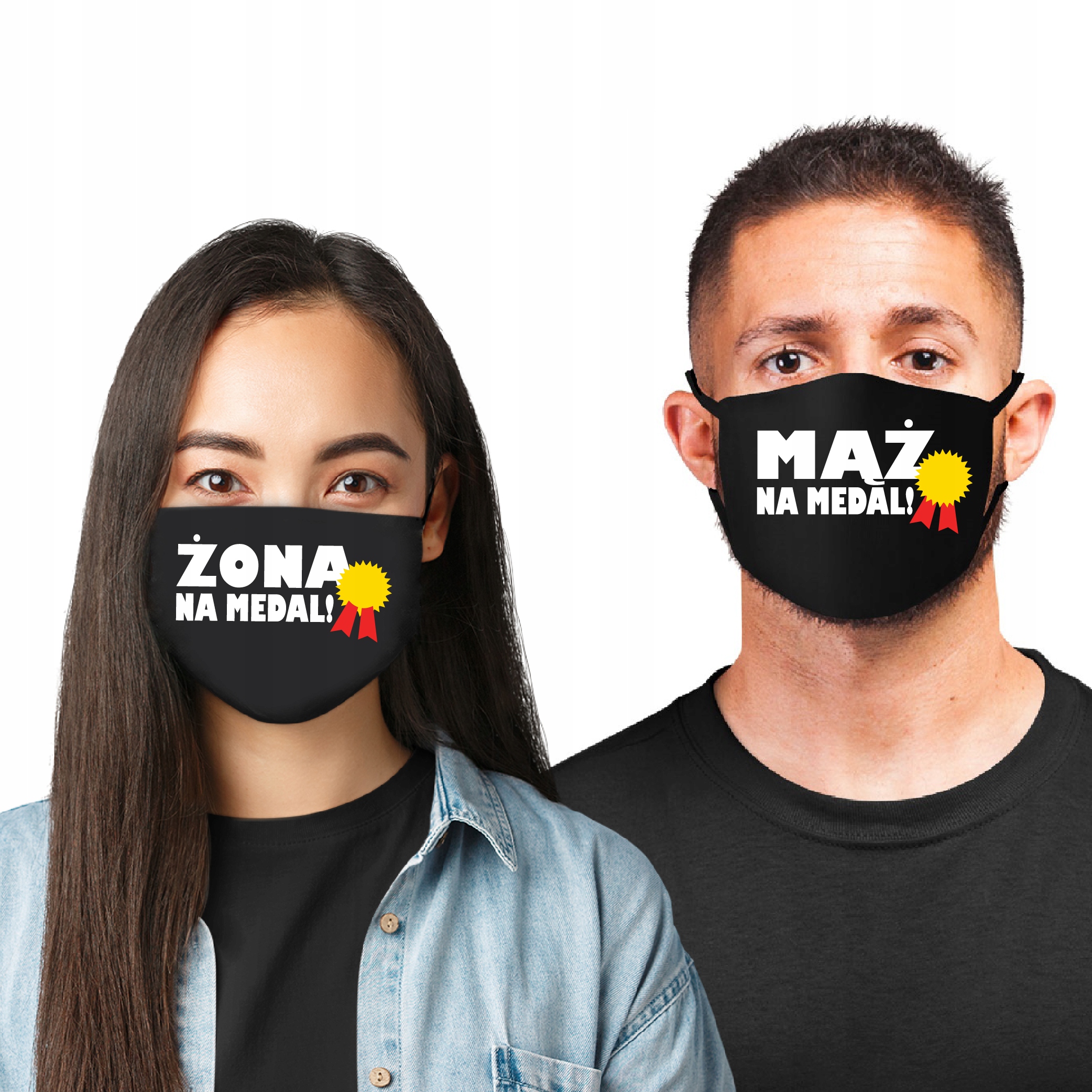 

Maseczka Prezent Na Walentynki Mąż Żona Na Medal